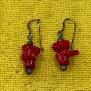 Red Coral Earrings